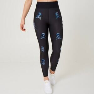 ULTRACOR x Soulcycle Black Camo Skull Second Skin Cycling Leggings Size XS